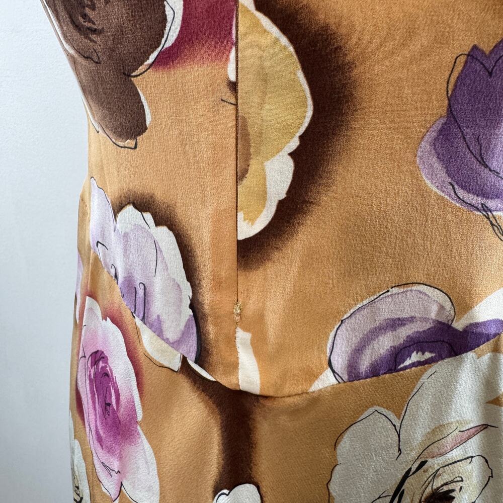 VINTAGE 90's Y2K Laundry by Shelli Segal Beige Fitted Dress Floral Sweetheart 6 - Picture 6 of 11